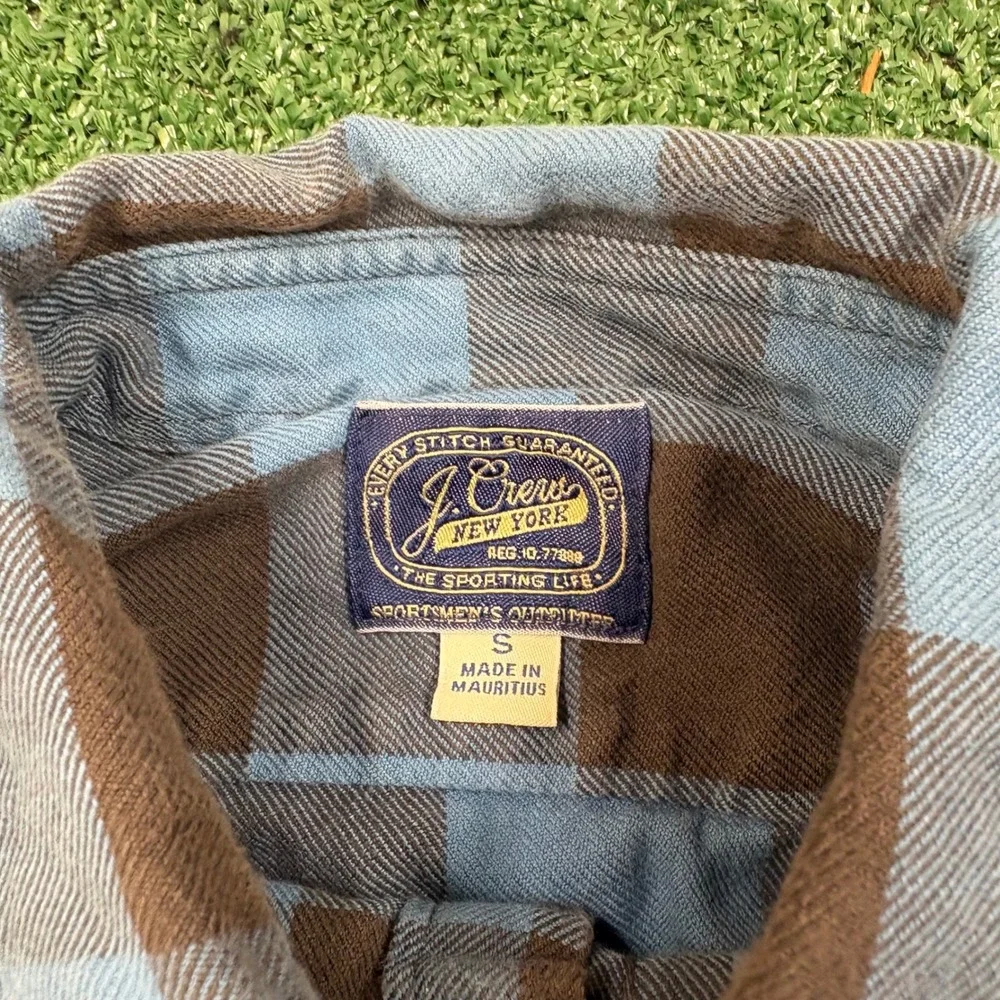 Vintage J. Crew Flannel Shirt Brown Blue Plaid
